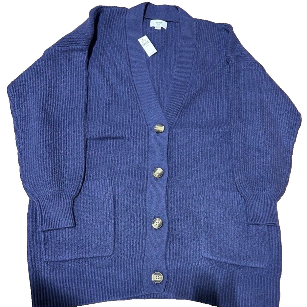 NWT Aerie Oversized Button Front Navy Blue Cardigan - XS